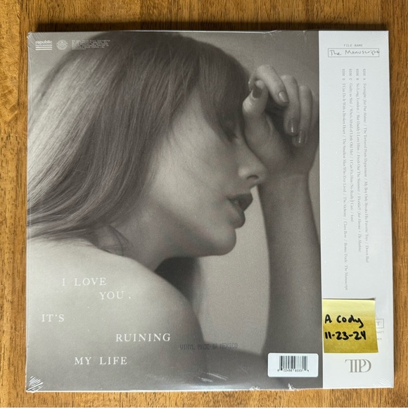 The Tortured Poets Department “The Manuscript” Vinyl - Picture 2 of 2